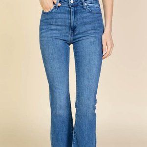 Just Black Denim Med- Wash/Raw Edge Hem Jeans - 25